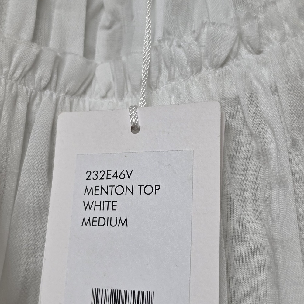 Merlette Menton Womens White 2 Piece Lightweight Ruffle Yoke Top Size M Cotton - Picture 4 of 8